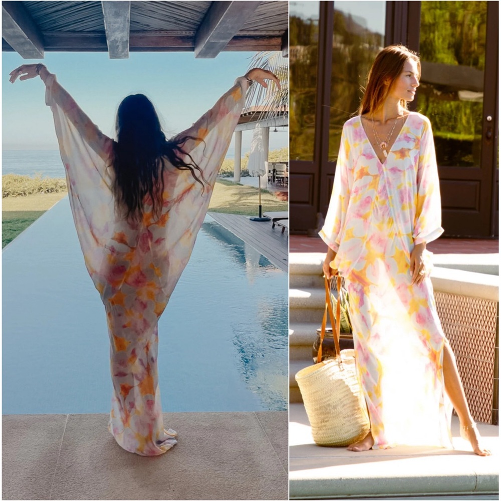 NEW Jen’s Pirate Booty Kingdom Kaftan Glamorous Batwing Swim Cover-Up Maxi Dress - Picture 3 of 14